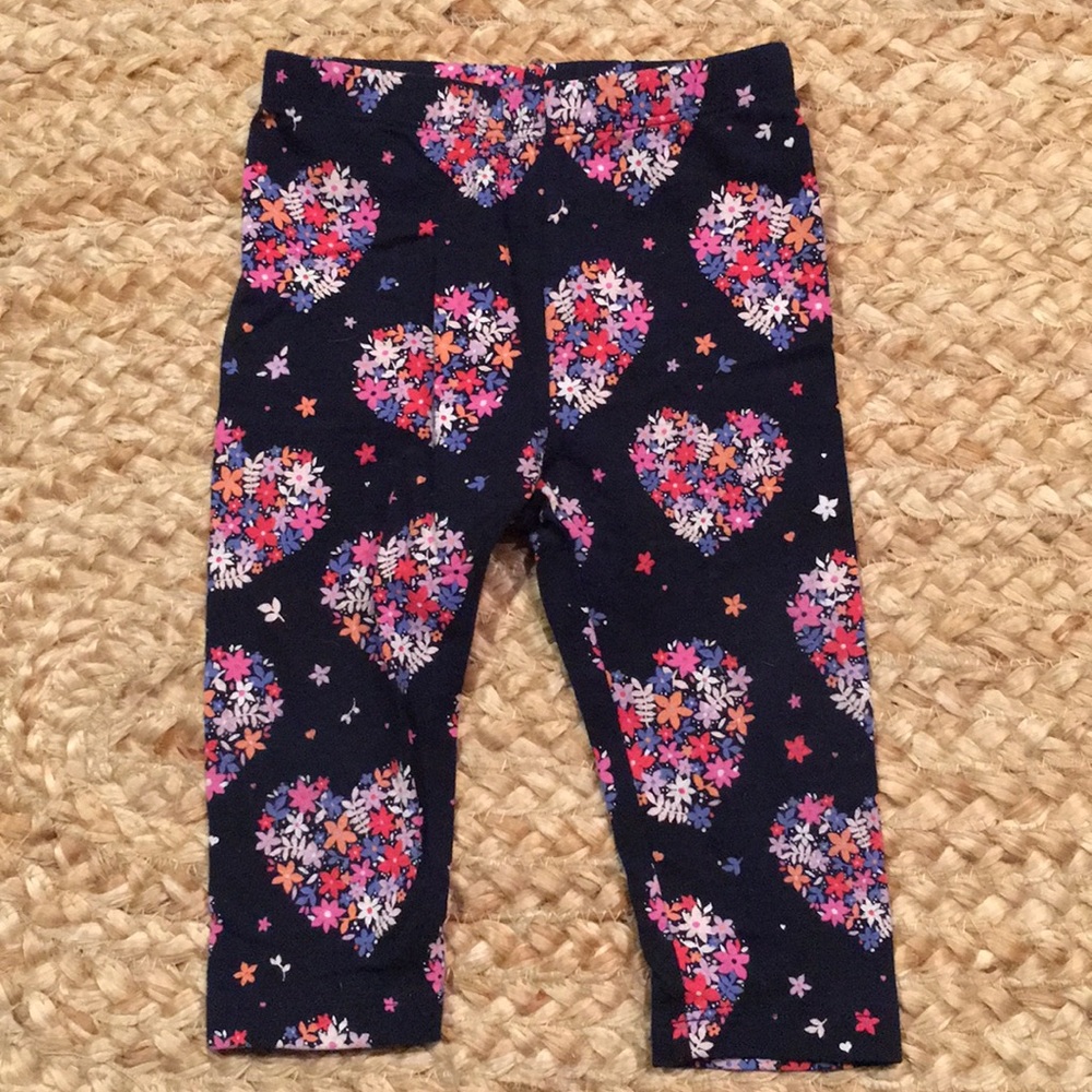 Baby Gap heart floral leggings
